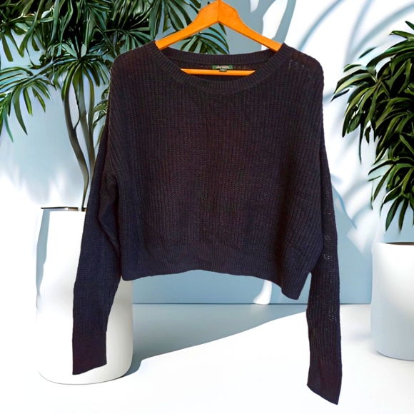 wild fable Sweaters - Wild Fable Women's Black Knit Cropped Sweater